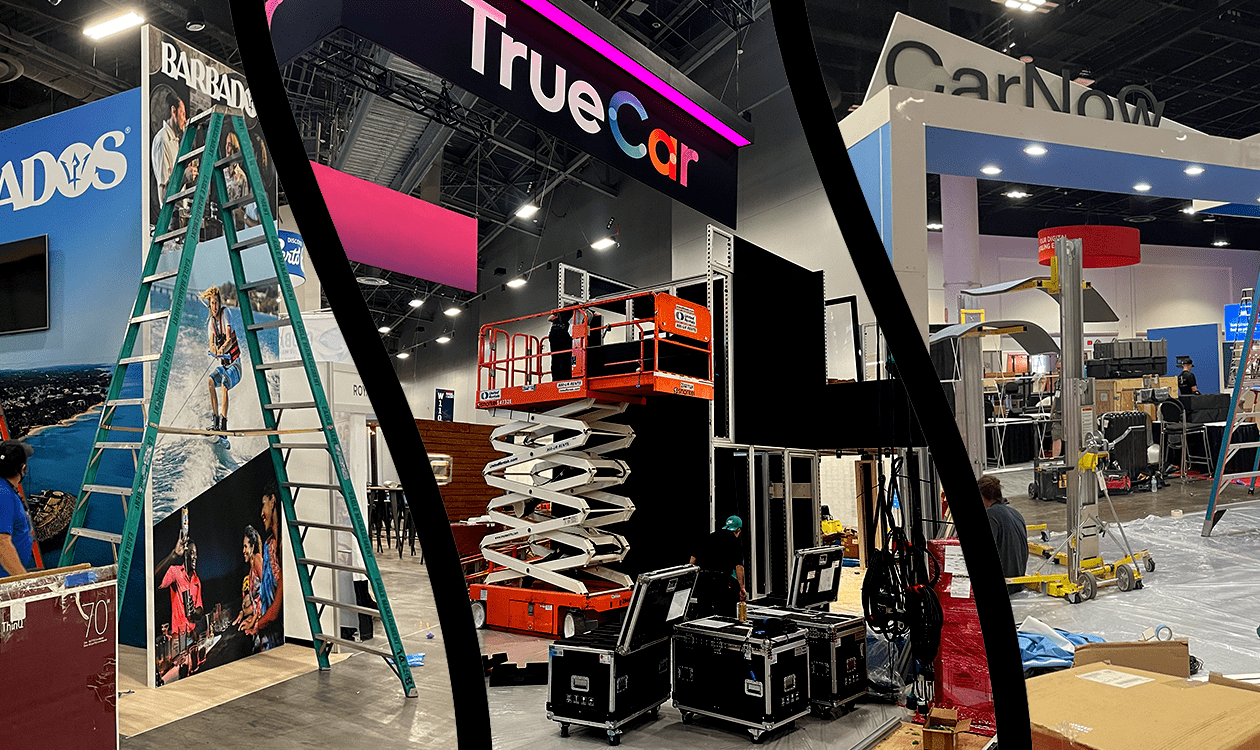 Various booth in the middle of installation