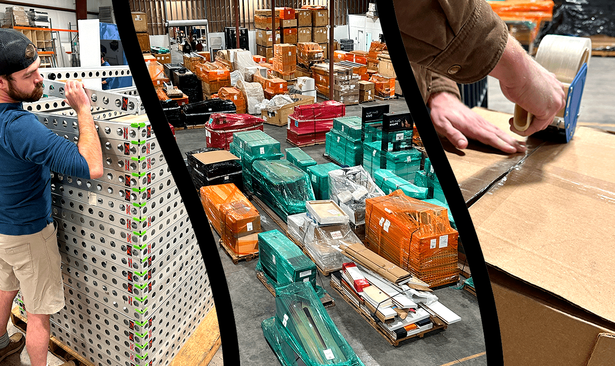 Dismantling and packing up booths